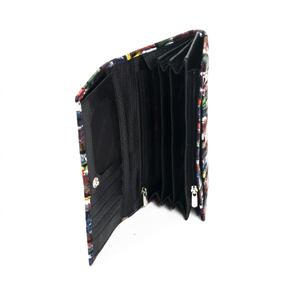 Дамско портмоне ENZO NORI модел CLASSIQUE естествена кожа тъмна палитра